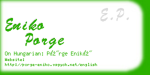 eniko porge business card